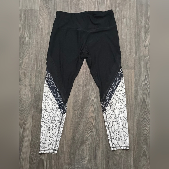 Woman's RBX Black and White Leggings - Picture 1 of 5